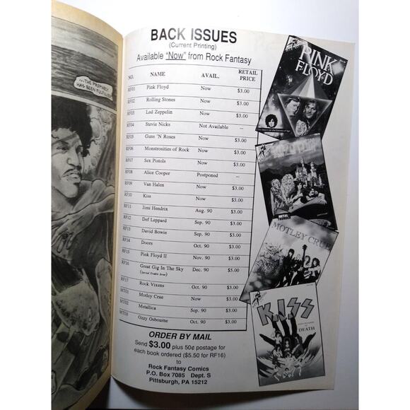 Jimi Hendrix Rock Fantasy Comic August 1990 Psychedelic Rock Artwork Vintage NOS - Picture 9 of 10